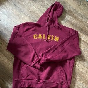 Calvin College Sweatshirt Hoodie Women’s Large Drawn String Gear